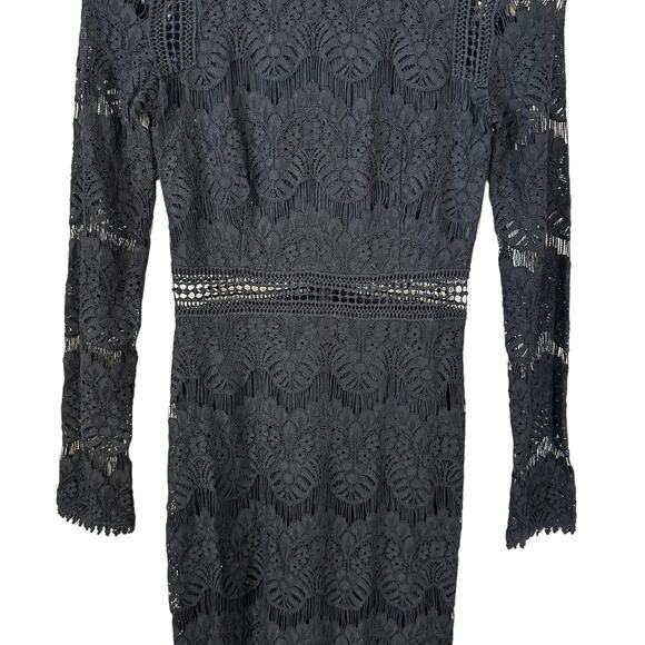 Love by Design New Women's Long Sleeve Lace Overlay Dress Black Size XS - Picture 6 of 13